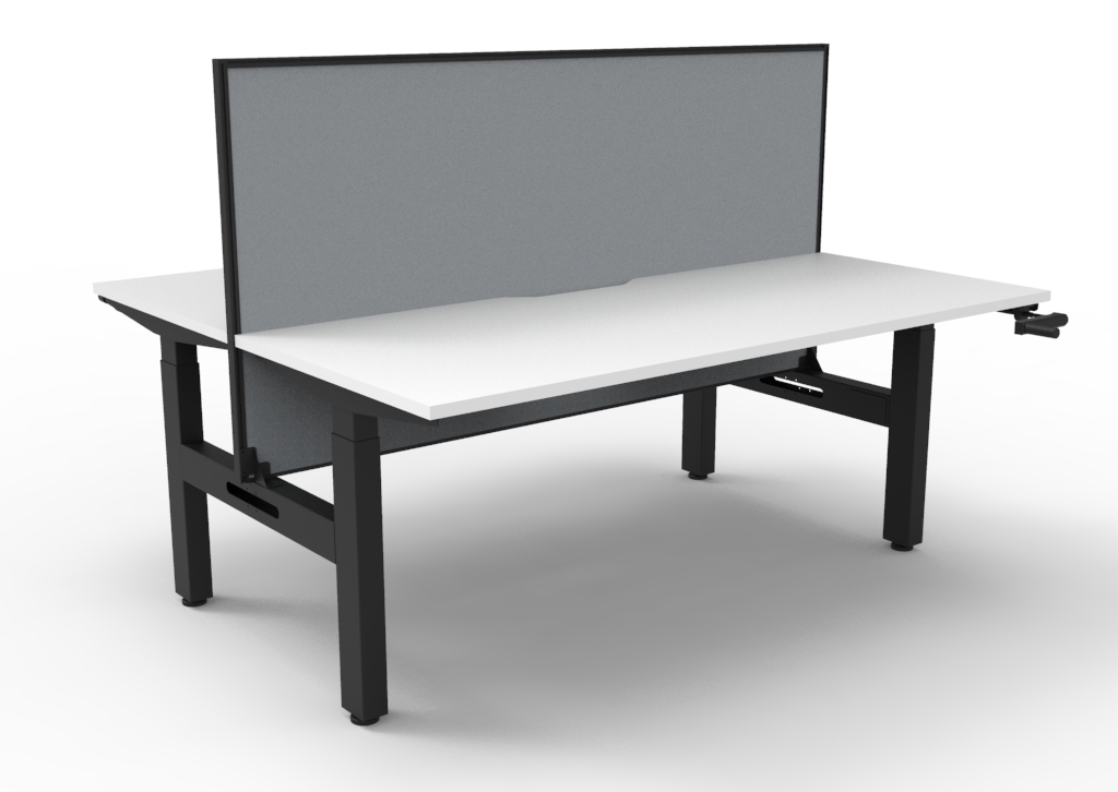 Boost Manual 2 Person Double Sided Workstation - With Screen